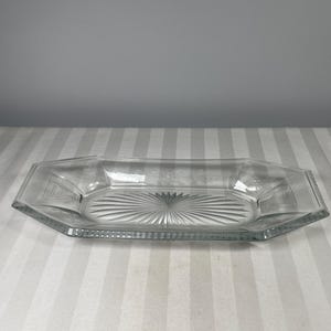 Heisey Clear Glass Etched Relish Tray