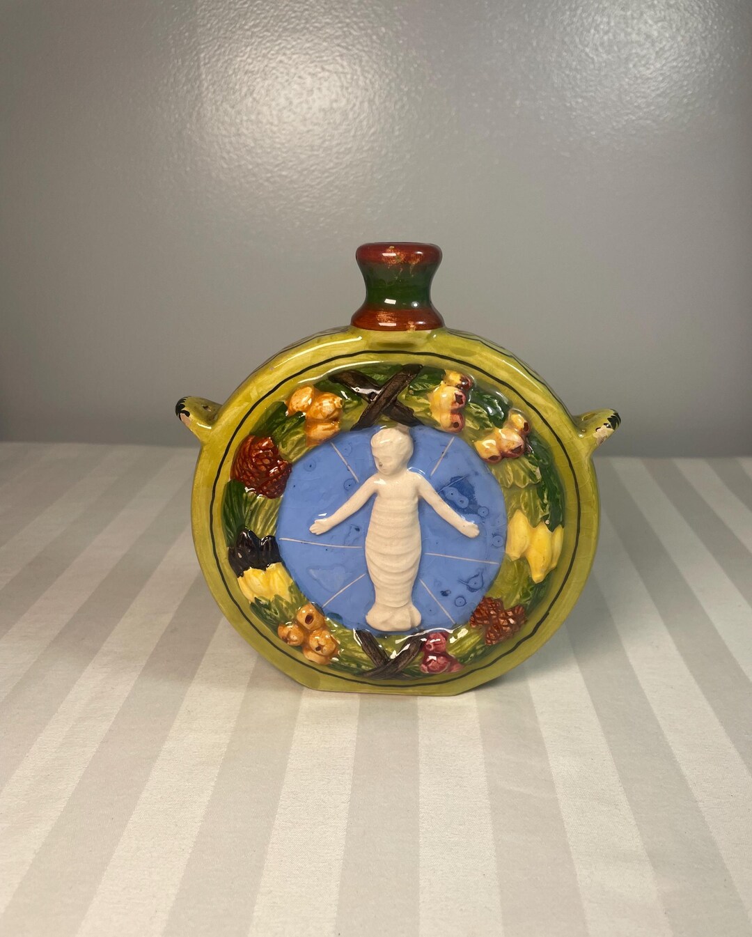 Vintage P P Certosini Di Firenze Italy Liquor Bottle Ceramic