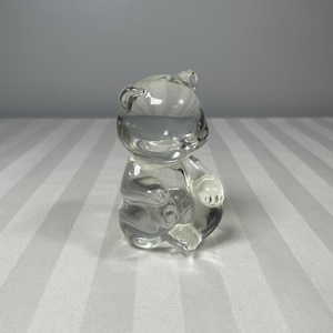Vintage Fenton Art Glass Bear Figurine Crystal Clear
