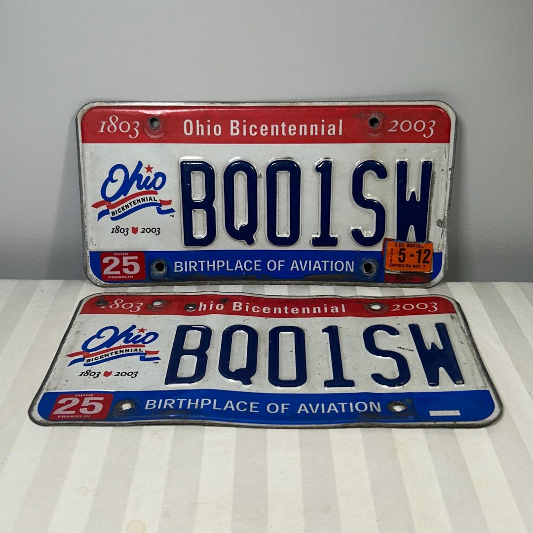 2003 Ohio BICENTENNIAL License Plate Pair of 2 Red White Blue - Etsy