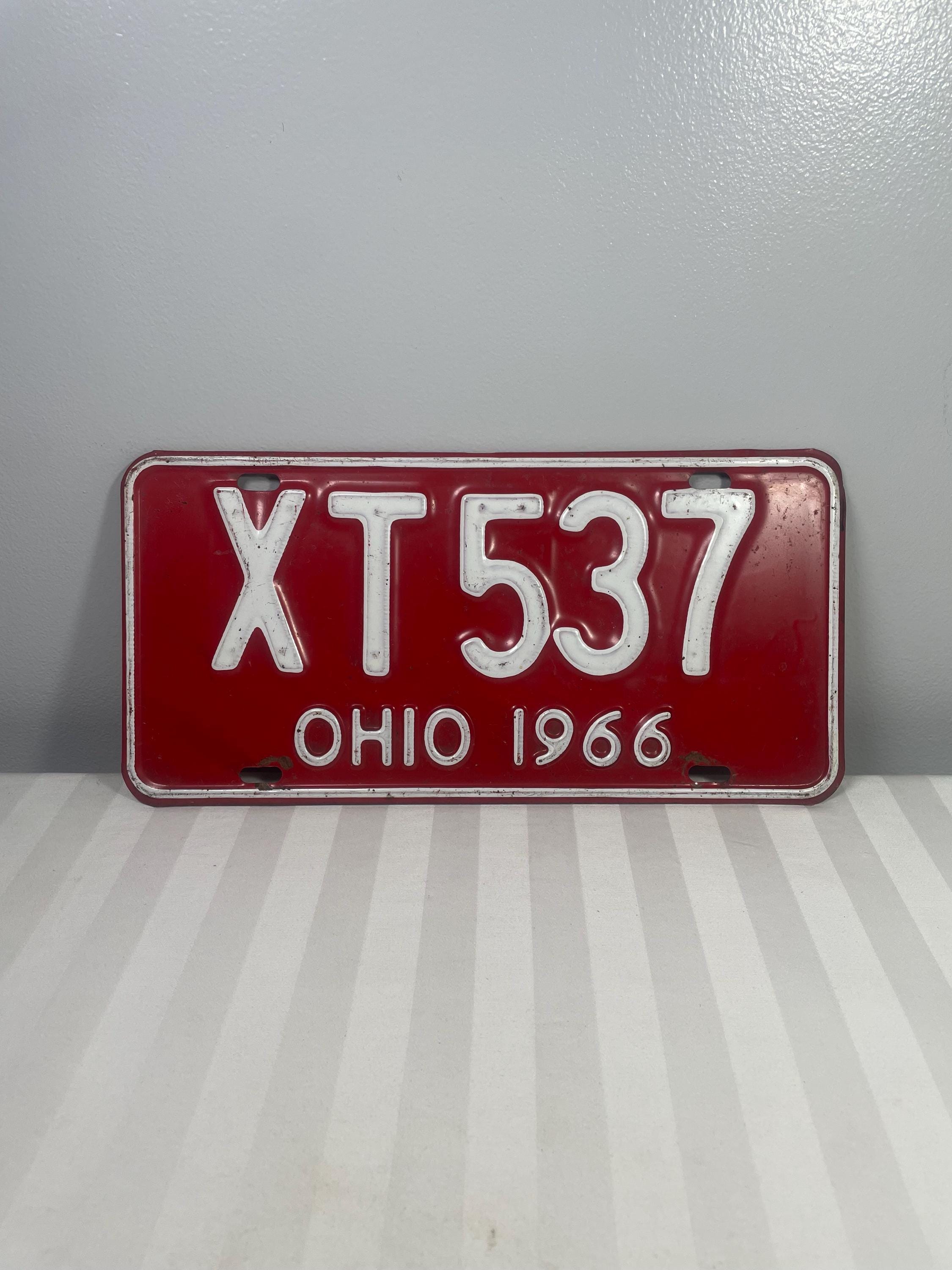 1966 Ohio Red and White Metal License Plate XT537 12 X 6. - Etsy