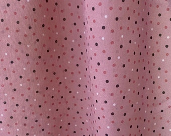 Vintage Pink, Purple, and White Silk Chiffon Polka Dot Scarf