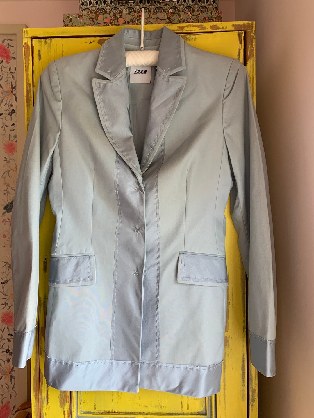 VINTAGE Y2K Moschino Baby Blue Matching Suit Jacket and Skirt Etsy