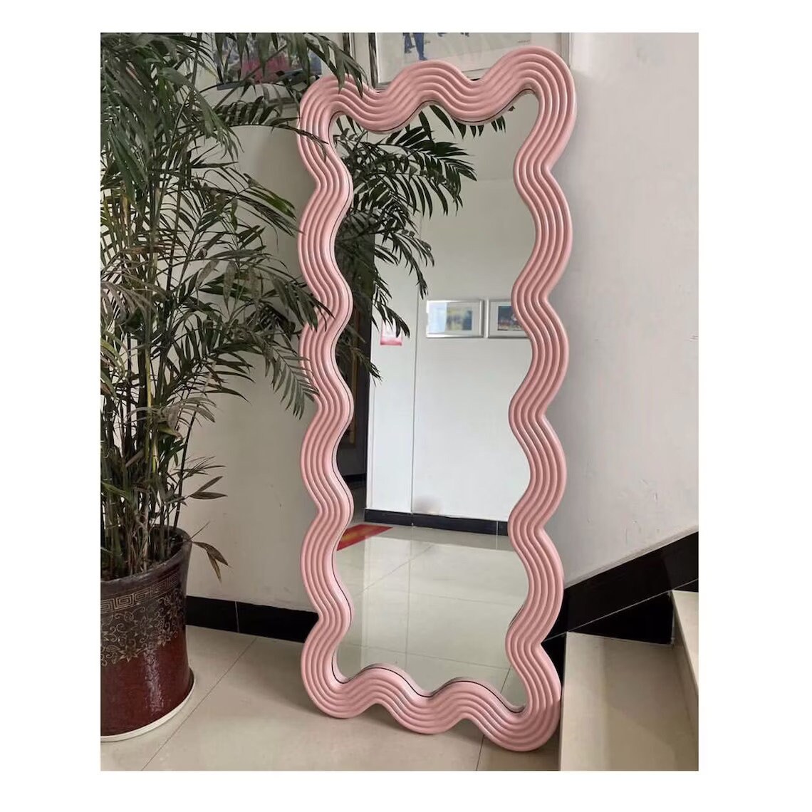 Wavy Shaped Floor Mirror Decorative Full Lenght Mirror Etsy