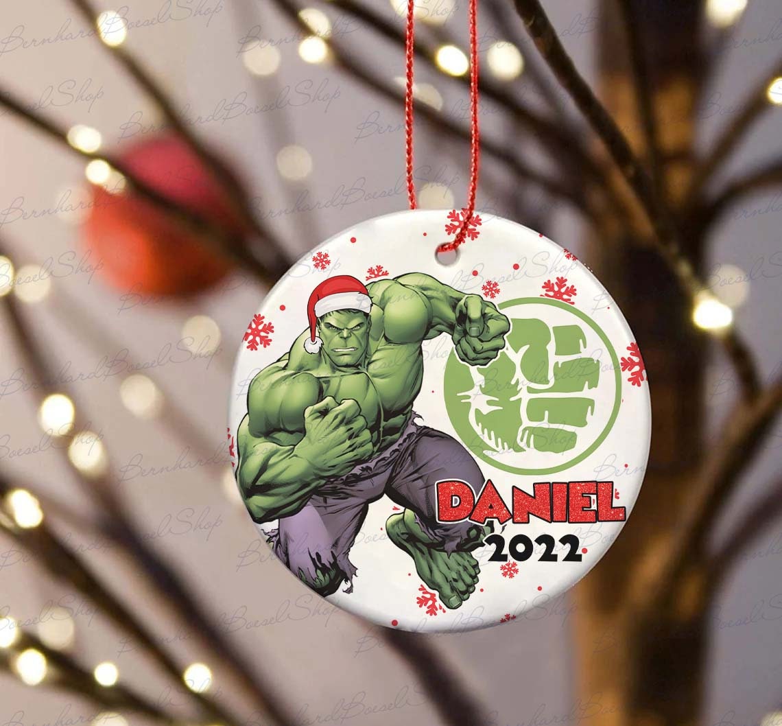 Personalized Hulk Christmas Ornament, Marvel Ornament