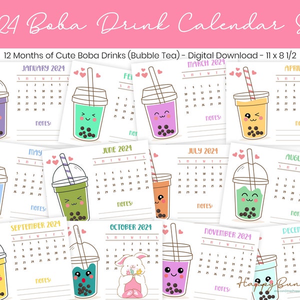 Digital Download 2024 Calendar Etsy