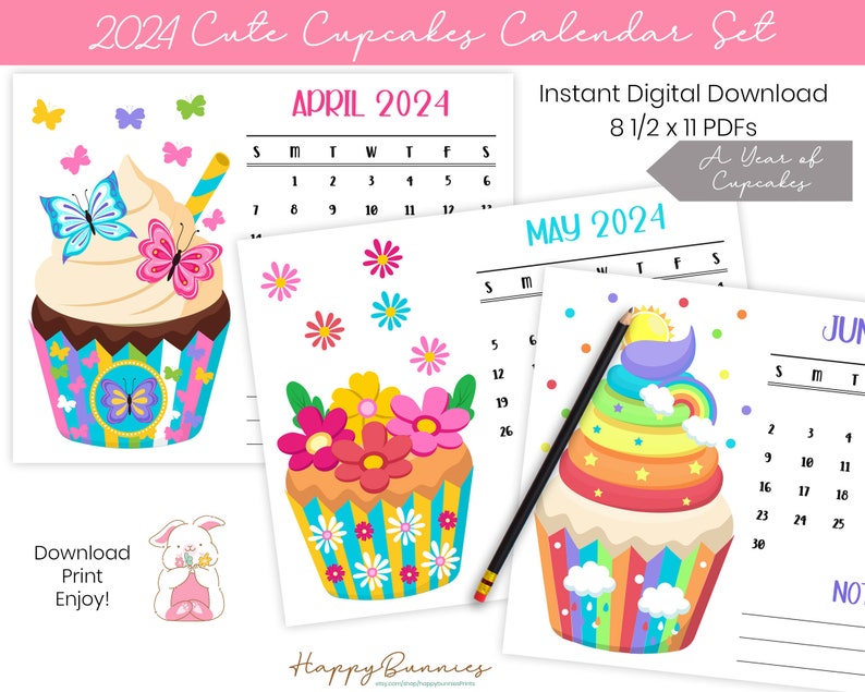 2024 Printable Cupcakes Calendar, 2024 Printable Cupcakes Calendar