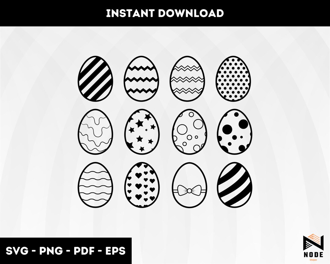Easter Egg Bundle SVG Files Easter 2022 Cut Files Easter Egg Silhouette ...