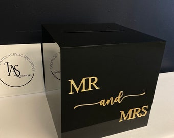 Personalized Black Acrylic Wedding envelope box / Event Envelope box /Money box /Card box