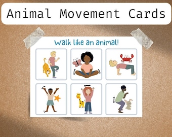 Animal Movement Cards | Therapy, Teaching, Education (DIGITAL DOWNLOAD)