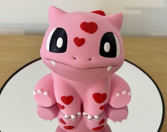 Valentine Shiny Gen 1 Starters: Bulbasaur, Charmander, Squirtle (Full Colored 3D printe & Ready to Paint Options)