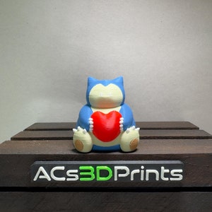 Valentine - Snorlax Holding Heart (3D printed - Full Color)