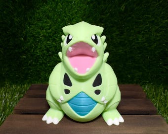 3D-geprinte Tyranitar Pokemon-figuur, Chibi Gen 2 pseudo-legendarisch verzamelobject