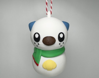 Snowman Themed Pokemon Ornament, Oshawott, Pikachu, and Snorlax, 3D Printed