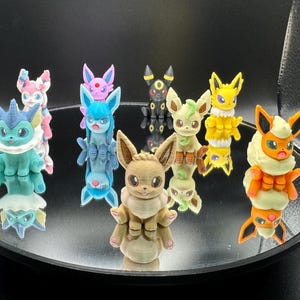 Chibi Evoli: Evoli, Blitza, Aquana, Flareon, Espeon, Umbreon, Leafeon, Glaceon, & Sylveon (3D-gedruckt)