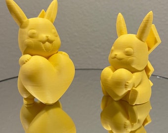Valentine: Cute Pikachu With Heart (full Color)(3d Printed