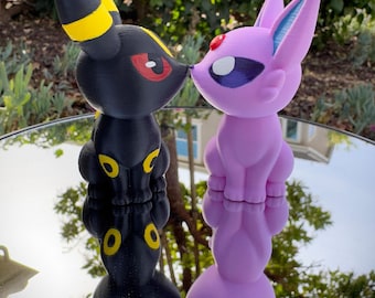 Espeon & Umbreon Cake Topper, 3D Printed Pokemon Wedding Valentine Decor