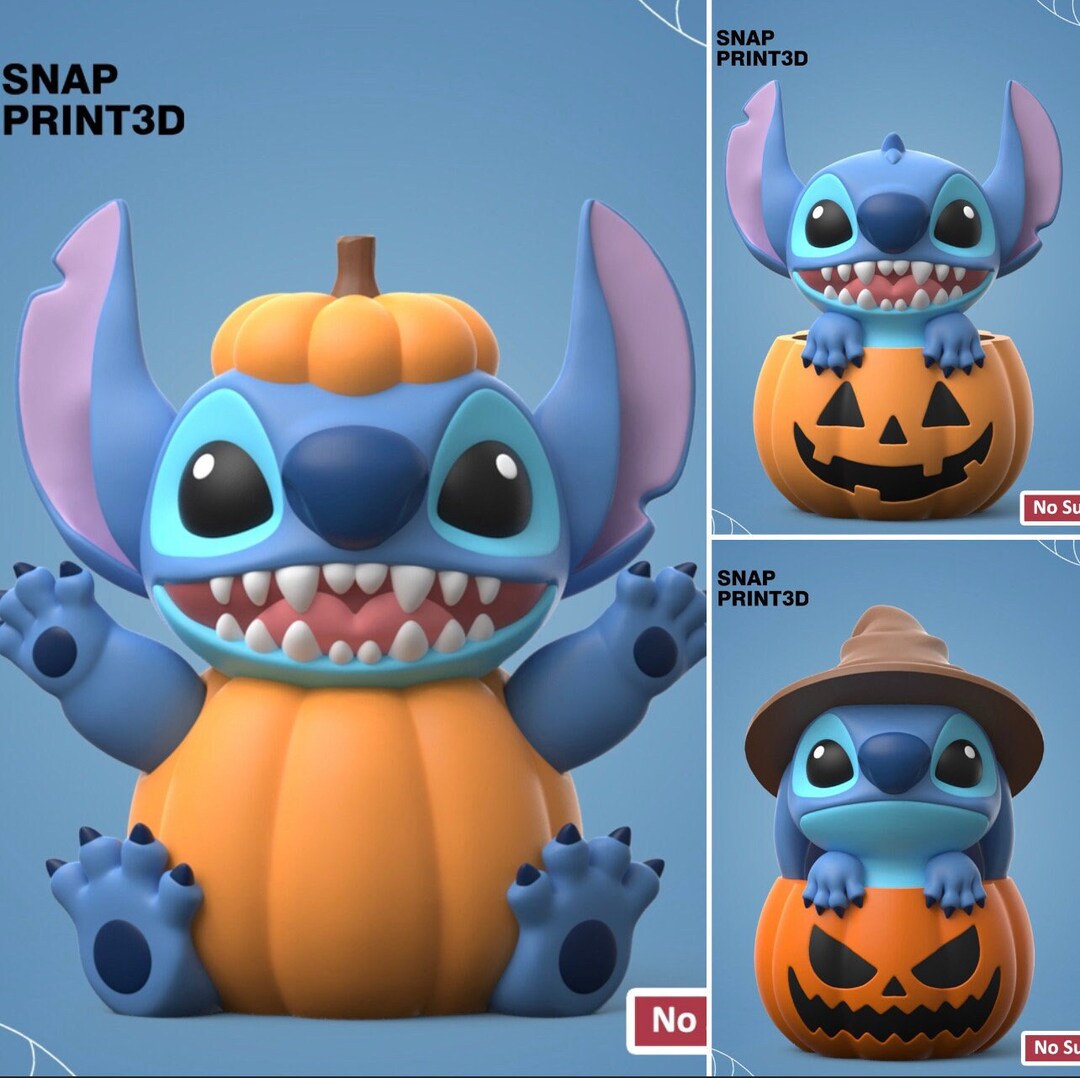 Halloween Stitch Pumpkin Costume and Witch by Snapprint3d 3D Printed