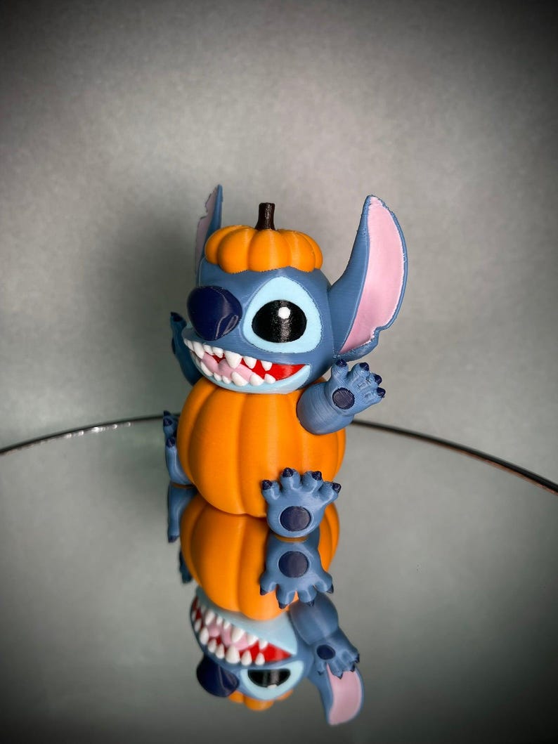 Stitch Halloween Pumpkin Figure, 3D Printed Disney Spooky Collectible image 2