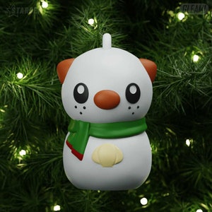 Ornament: Oshawott Snowman by Stardemy (3D printed - Ready to Paint, Multi-Colors, & Custom options available)