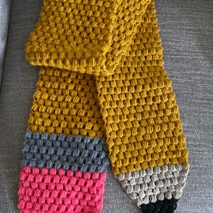 Crochet pencil scarf