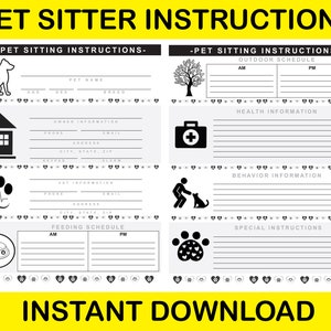 Pet Sitting Instructions