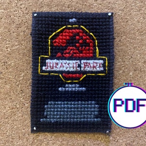 JURASSIC PARK Mini Movie Poster Cross Stitch Pattern (PDF)