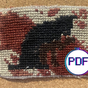 Our Flag Means Death Frenchie&#39;s Bloody Cat Flag Mini Cross Stitch Pattern PDF Download
