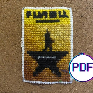 HAMILTON Mini Broadway Playbill Cross Stitch Pattern (PDF)