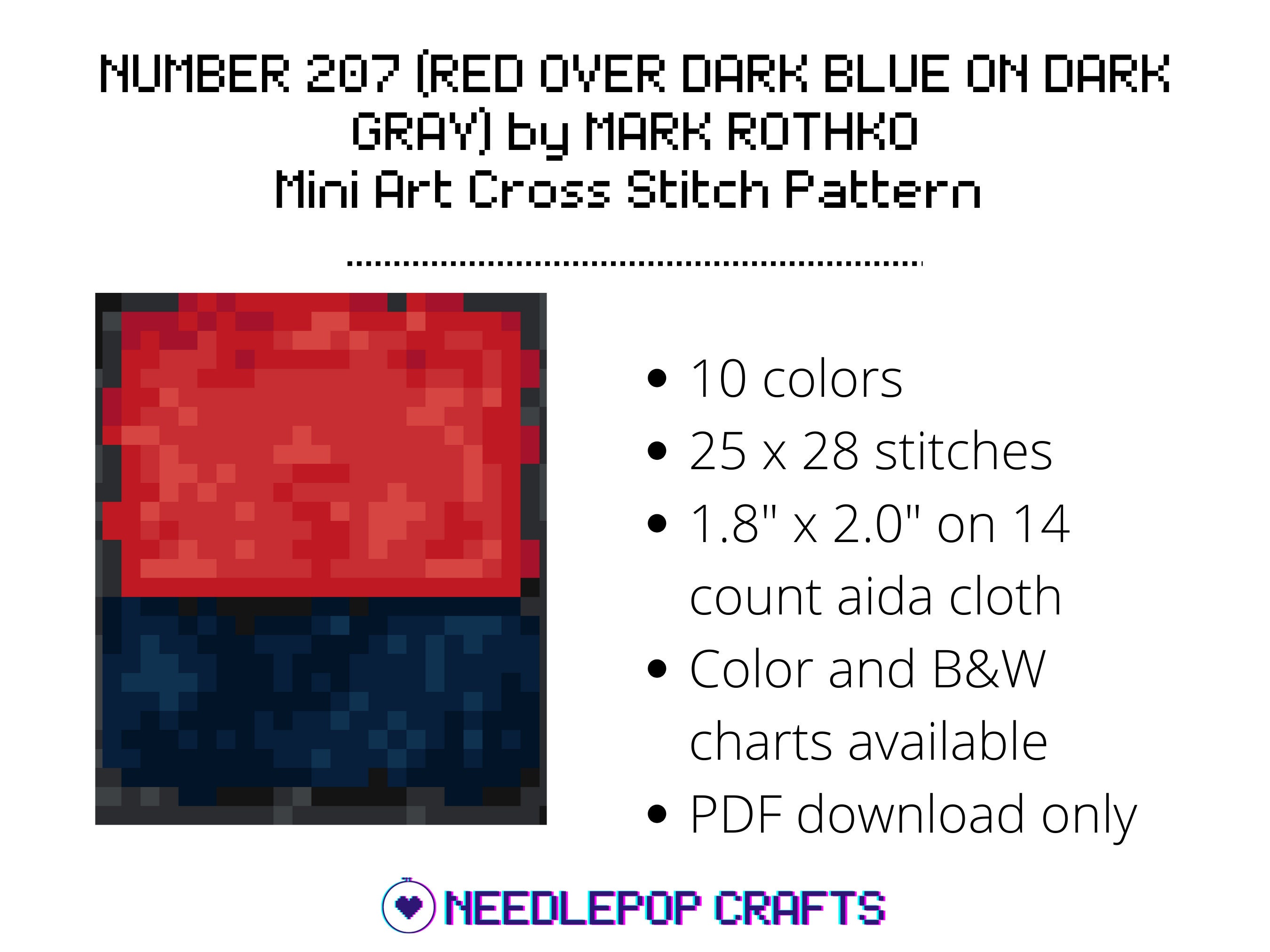 Mark Rothko Number 207 (red Over Dark Blue on Dark Gray) Mini Modern ...