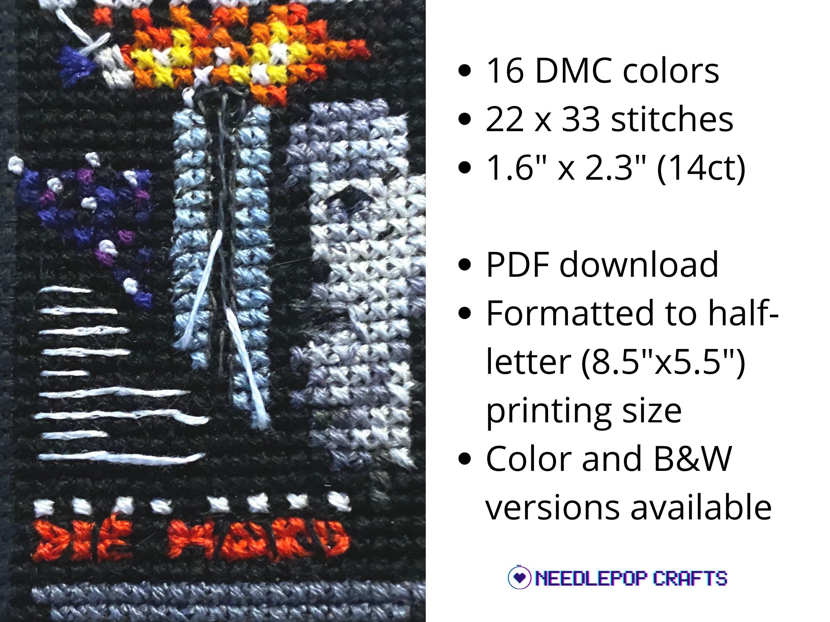 DIE HARD Mini Movie Poster Cross Stitch Pattern PDF Download - Etsy