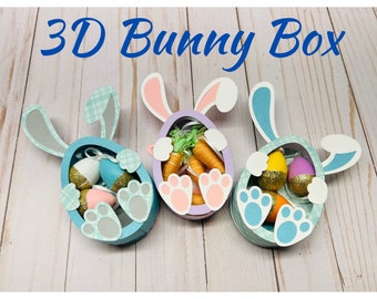 Easter Candy Box WITH Opening Mechanism, Digital File, Layered Easter Bunny Egg, Layered Easter Design, Easter Papercraft, 3D Easter Egg,