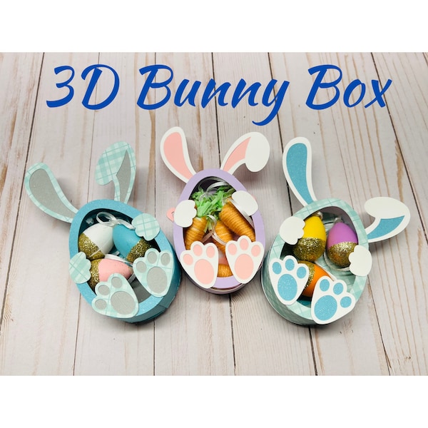 Easter Candy Box WITH Opening Mechanism, Digital File, Layered Easter Bunny Egg, Layered Easter Design, Easter Papercraft, 3D Easter Egg,