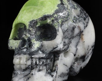 Vendu Annick  -> Jaspe HISO de Chine , Crâne de cristal , sculpture en pierre naturelle , minéraux taillé