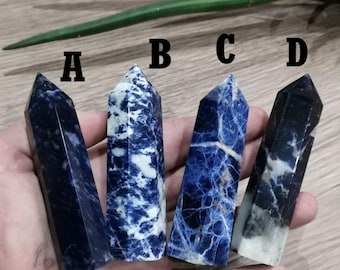 Sodalite Collectible Minerals, Point, Lithotherapy Obelisk, Natural Stone OF YOUR CHOICE