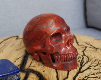 Crâne de Jaspe Rouge Couleur profonde/ collection / Lithothérapie / Decoration/ tète de mort Cranio , SchÄdel , Craneo , Skull , reikin