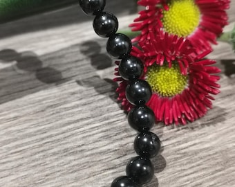 Black SPINELLE, Custom-made bracelet of your choice, 6 mm round pearl
