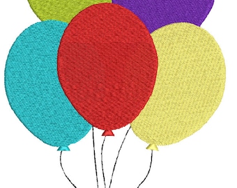 Birthday Party Balloon Embroidery Design