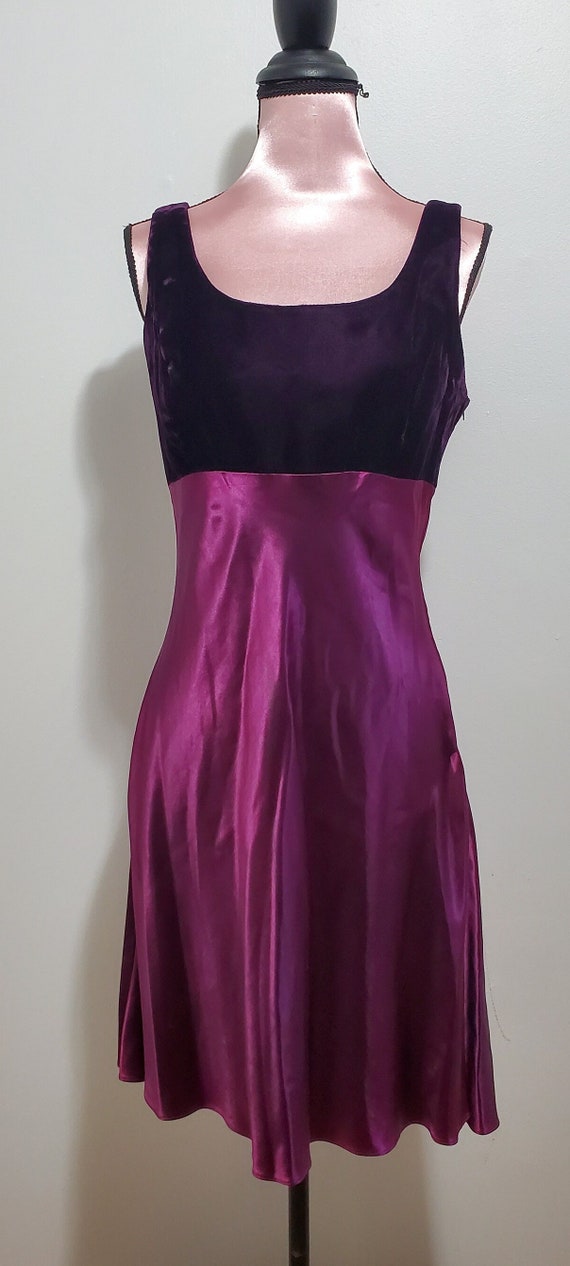 1990s Marnie West Burgundy Cocktail Dress