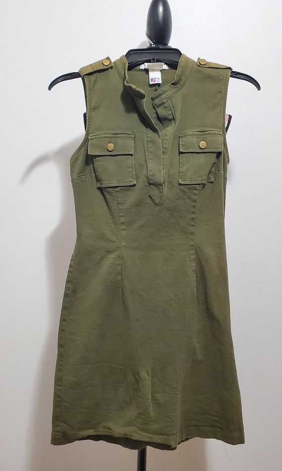 1990s Army Green Dress