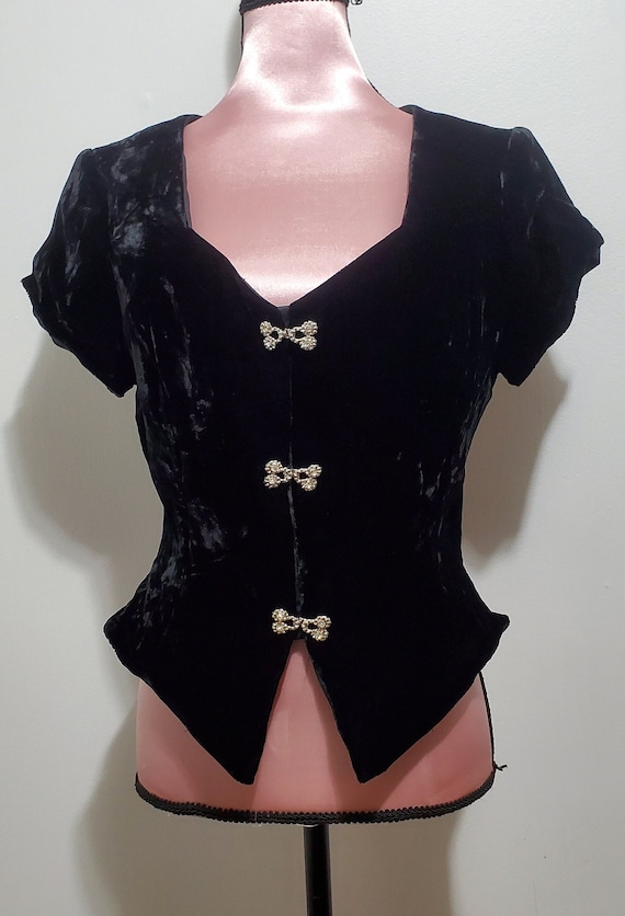 1990s Jordan Fashions Black Velvet Jacket