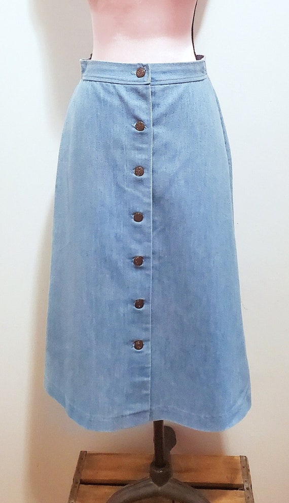 1970s Light Blue Montgomery Ward Skirt