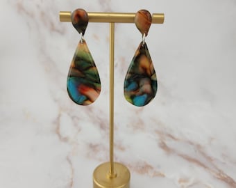 Tear Drop Polymer Clay Earrings