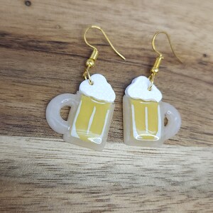 Beer Mug Polymer Clay Dangle Earrings