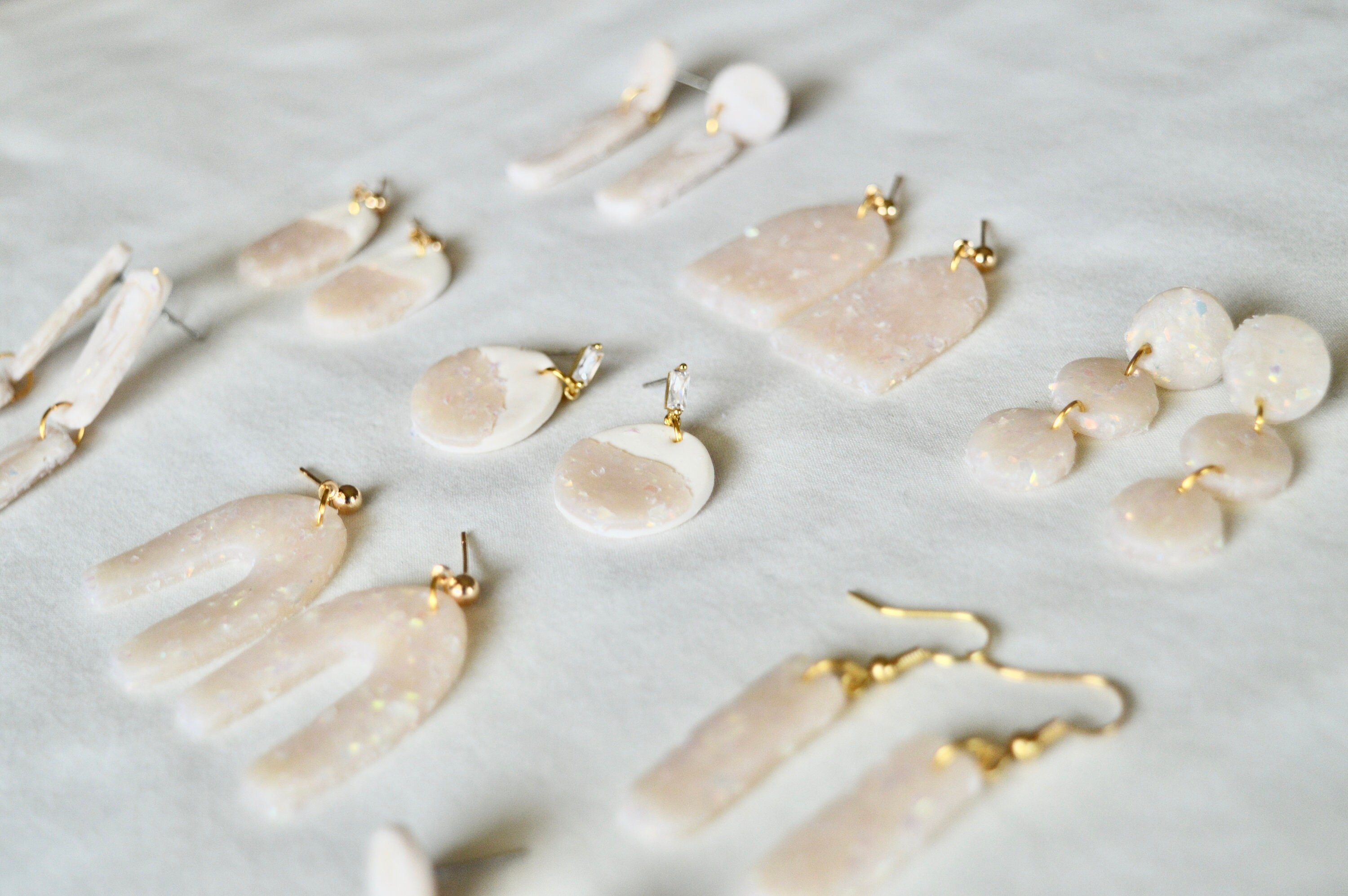 Opal polymer 2024 clay earrings