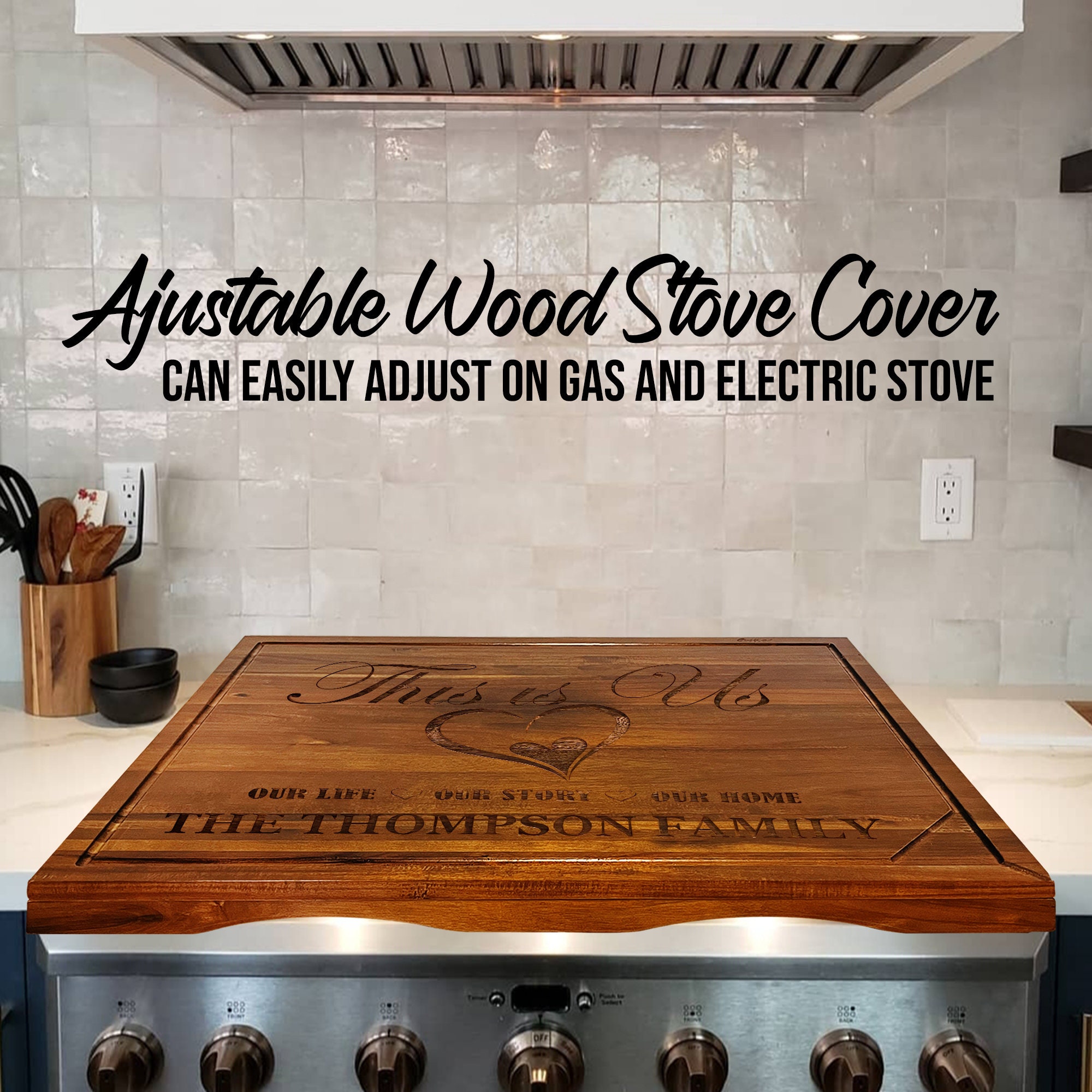 30 Acacia Wood Noodle Board Stove Top Cover
