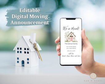 Editable Moving Announcement Template: Mobile Digital Download