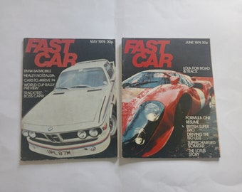 Paar 1974 Fast Car Magazines BMW Batmobile Formel-1-Weltcup-Rallye