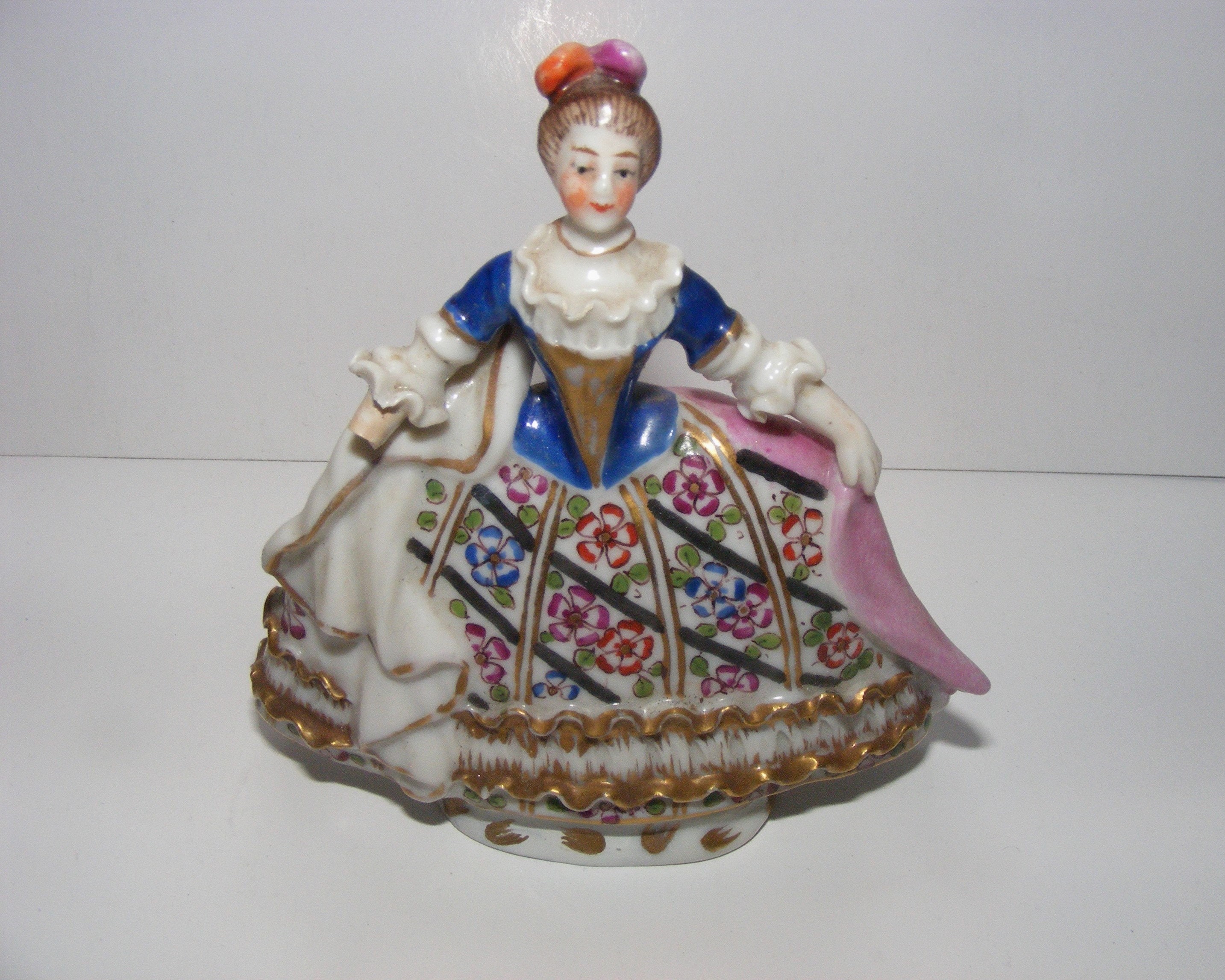 Antique Porcelain Lady Figurine With Chelsea Gold Anchor Mark Etsy