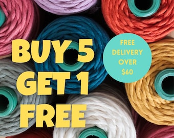 3mm Macrame Cord: 100% Natural Combed Cotton Rope, 109 Yards